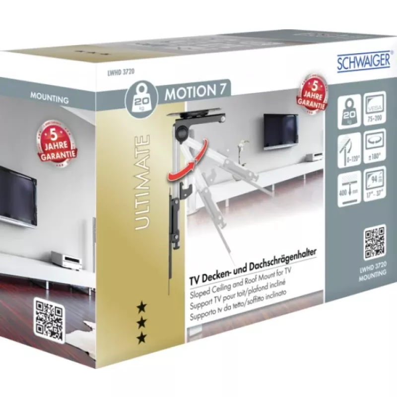 Sieninis laikiklis Schwaiger LWHD3720 513 37 colių juodos spalvos