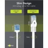 Goobay itin lankstus CAT 6A plonas U/UTP komutacinis kabelis baltas – itin trumpa jungtis (74288)