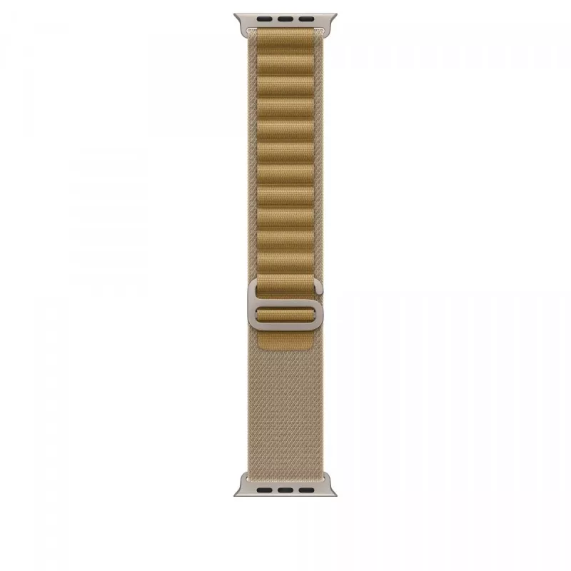 „Apple“ 49 mm įdegio spalvos „Alpine Loop“ didelis dirželis, natūralaus titano apdaila