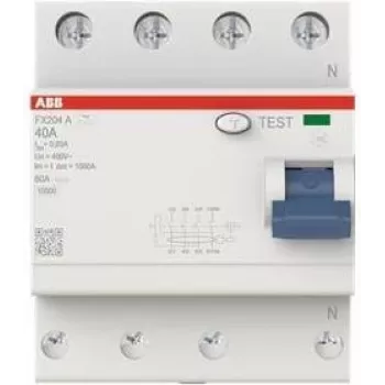 ABB nuotėkio srovės grandinės pertraukiklis FX204A-40/0.03 4P Tipo A 40A 30mA (2CSF204165R1400)