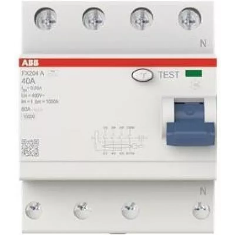 ABB nuotėkio srovės grandinės pertraukiklis FX204A-40/0.03 4P Tipo A 40A 30mA (2CSF204165R1400)