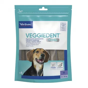 VIRBAC Veggiedent Fresh dantų kramtukas šunims M — vidutinio dydžio dantų higienos skanėstas