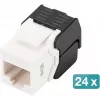 Digitus CAT 6 Keystone Jack neekranuotas 24 vienetai Plokščias Juoda Balta RJ-45