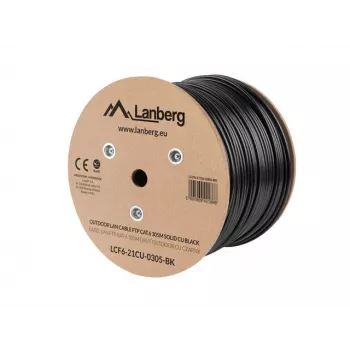 Lanberg LCF6-21CU-0305-BK tinklo kabelis juodas 305 m Cat6 F/UTP (FTP) lauko