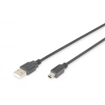 ASM AK-300108-018-S ASSMANN laidas USB 2.0 HighSpeed Canon Typ USB A / mini USB B (5 kontaktų) M (kištukas) 1,8 m