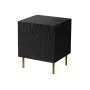 Naktinių staliukų rinkinys 2 vnt. cama meble JUNGLE — 53.5×40.5×44 cm, juodo matinio MDF/drožlių plokštės, auksinėmis kojelėmis