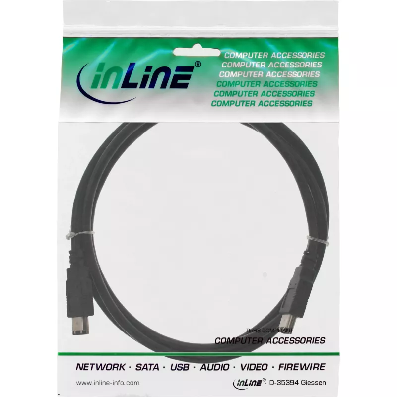InLine FireWire 400 1394 laidas 6 kontaktų kištukas / kištukas 1 m