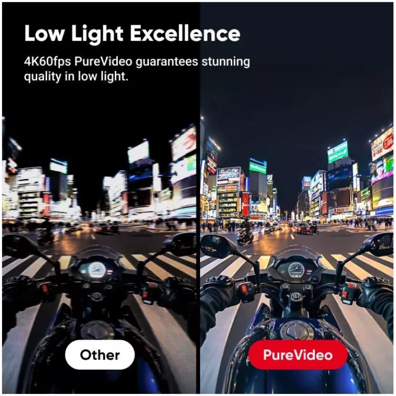 Veiksmo sporto kamera Insta360 Ace Pro 2 — 50 MP, 8K itin didelė raiška (7680×3272), 1/1,3 colio jutiklis, iki 240 kadrų per sekundę, įmontuotas ekranas, „Wi‑Fi“, „MicroSD“, 177,7 g, juoda