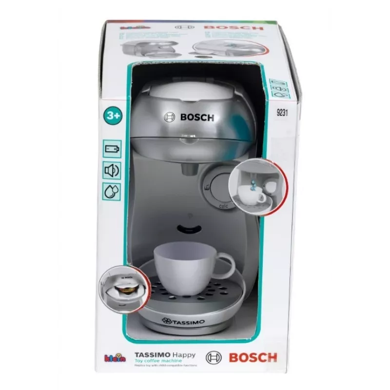 Kavos aparatas KLEIN Bosch Tassimo 9231 – žaislinis kavos aparatas, sidabrinis, vaikų vaidmenų žaidimui