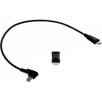USB duomenų kabelis No name microUSB į microUSB ir Lightning, juodas, modelis 0-07-0258-0.08_LF