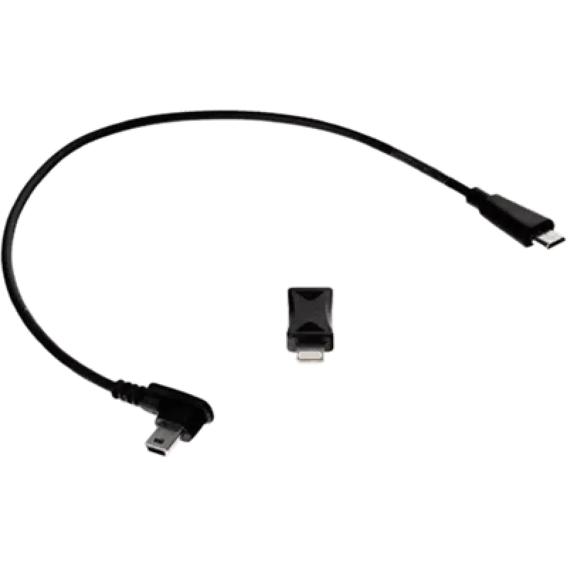 USB duomenų kabelis No name microUSB į microUSB ir Lightning, juodas, modelis 0-07-0258-0.08_LF