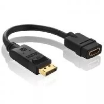 Purelink PureInstall PI155 - Vaizdo / garso adapteris - DisplayPort / HDMI - 28 AWG - DisplayPort (V) – HDMI, 19 kontaktų (M) - 10 cm - Ekranuotas - Juodas (PI155)