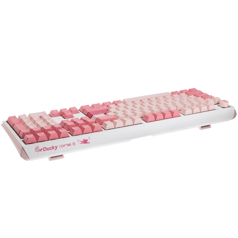 Ducky One 3 Gossamer Pink klaviatūra, skirta žaidimams, USB, JAV anglų, rožinė, balta