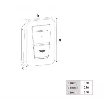 Prie sienos montuojama elektromobilių įkrovimo stotelė Hager witty one 11 kW trifazė su Type 2 kabeliu, RFID, Bluetooth, 4,5 m kabeliu, IP55, IK10