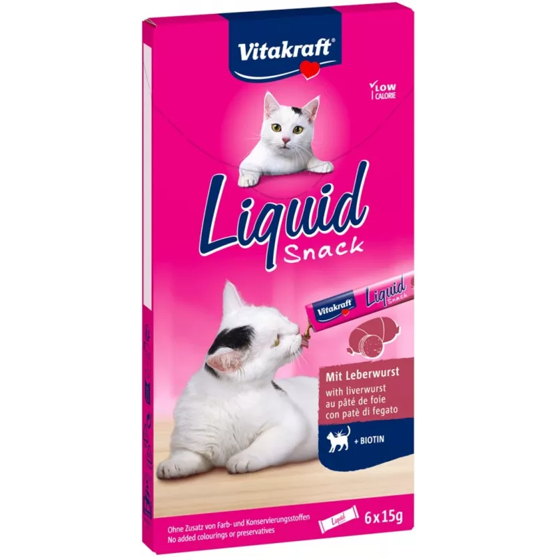 Kačių skanėstas Vitakraft VITAKRAFT Liquid Snack pasta vištiena 6 x 15 g