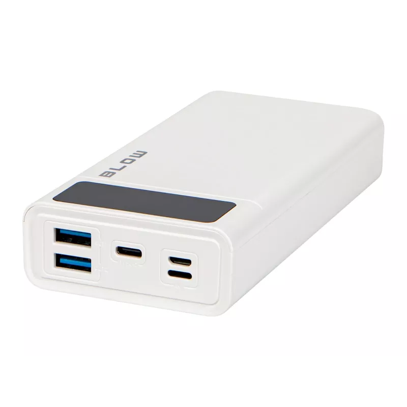 Nešiojamoji išorinė baterija BLOW PB20E 20000mAh QC+PD 20W su USB-C, 2×USB-A, Lightning įvestimi, polimerine baterija