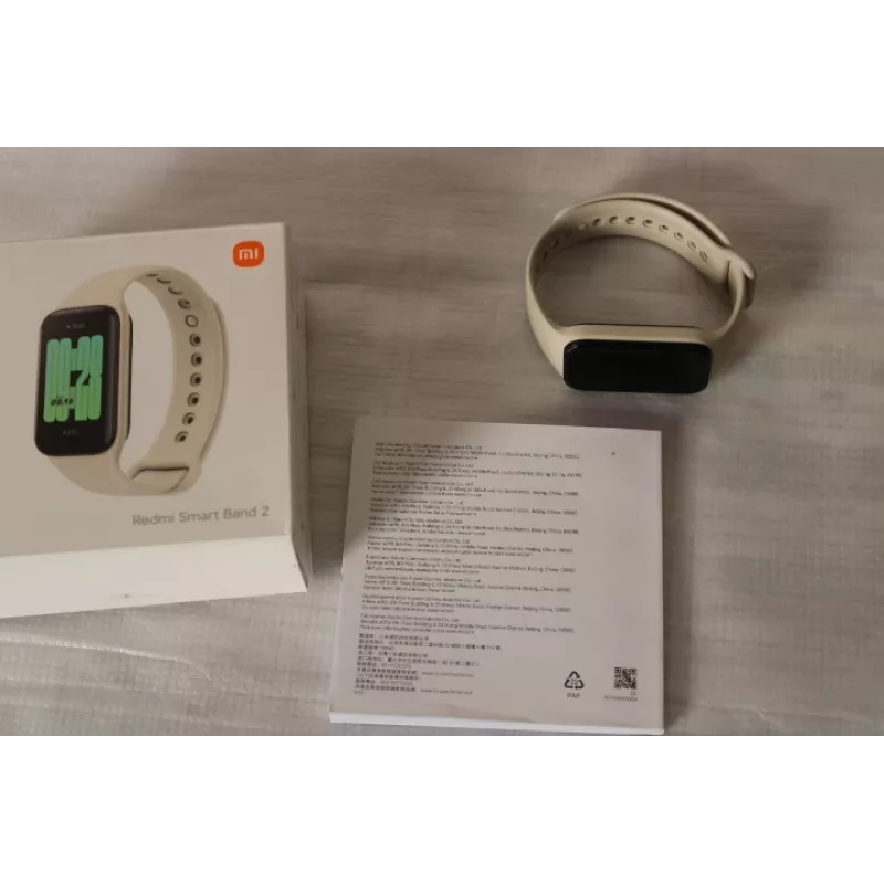 IŠPARDUOTA. Xiaomi Redmi | Smart Band 2 | Kūno rengybos sekimo apyrankė | Liečiamas ekranas | Širdies ritmo monitorius | Atsparus vandeniui | Bluetooth | NAUDOTA, TRŪKSTA ĮKROVIKLIO | Dramblio kaulo spalva