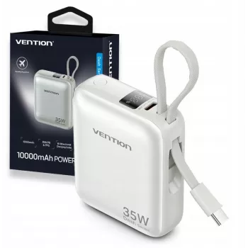 Išorinė baterija Vention FHEN0 ličio polimero 10000 mAh 35 W USB-C 1 prievadas balta