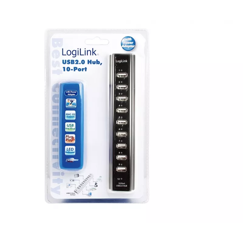 LogiLink UA0096 sąsajų šakotuvas 480 Mbit/s juodas
