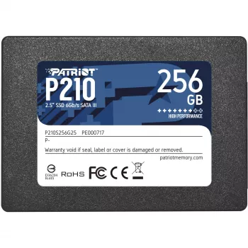 2.5 inch SATA III SSD Patriot P210 256 GB — 500 MB/s skaitymas, 400 MB/s rašymas, 7 mm