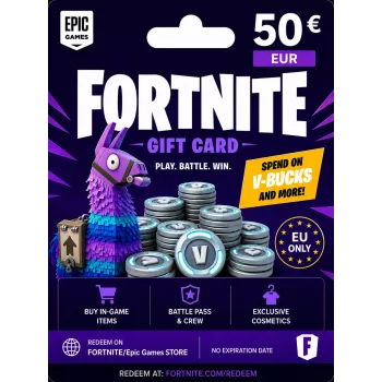 Fortnite dovanų kortelė 50 EUR - Epic Games skaitmeninis kodas