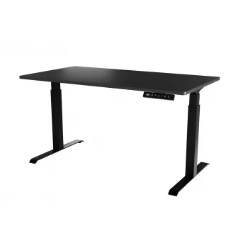 Stalas cama meble MOON LONG su elektriniu aukščio reguliavimu 150x80 cm, stačiakampio formos medžio drožlių plokštės stalviršis, 72–120 cm aukštis, juoda/antracito spalva
