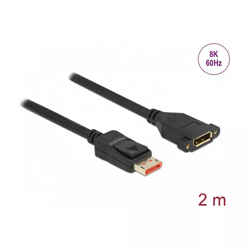 DisplayPort ilginamasis kabelis skydiniam montavimui DeLOCK 8K 60 Hz 2 m
