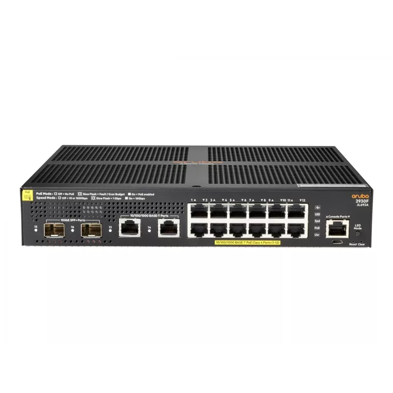 Valdomas komutatorius Aruba 2930F 12G PoE+ 2G/2SFP+
