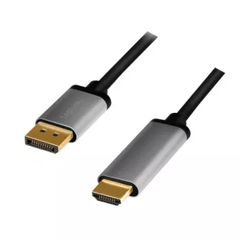 LogiLink CDA0107 vaizdo kabelio adapteris 2 m DisplayPort HDMI Pilka Juoda