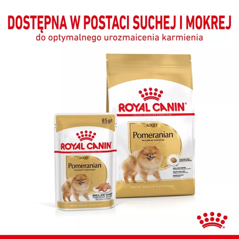 Sausas šunų maistas Royal Canin Pomeranian Adult 3 kg — mažų veislių formulė suaugusiems Pomeranijos špicams