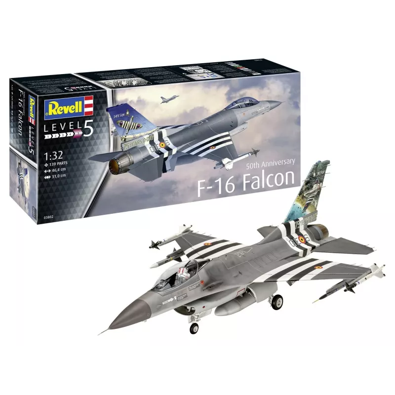 Plastikinis lėktuvo modelis REVELL F-16 Falcon 50-mečio rinkinys masteliu 1:32
