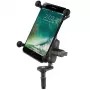 RAM Mounts X-Grip didelis telefono laikiklis su motociklo šakės stiebo baze