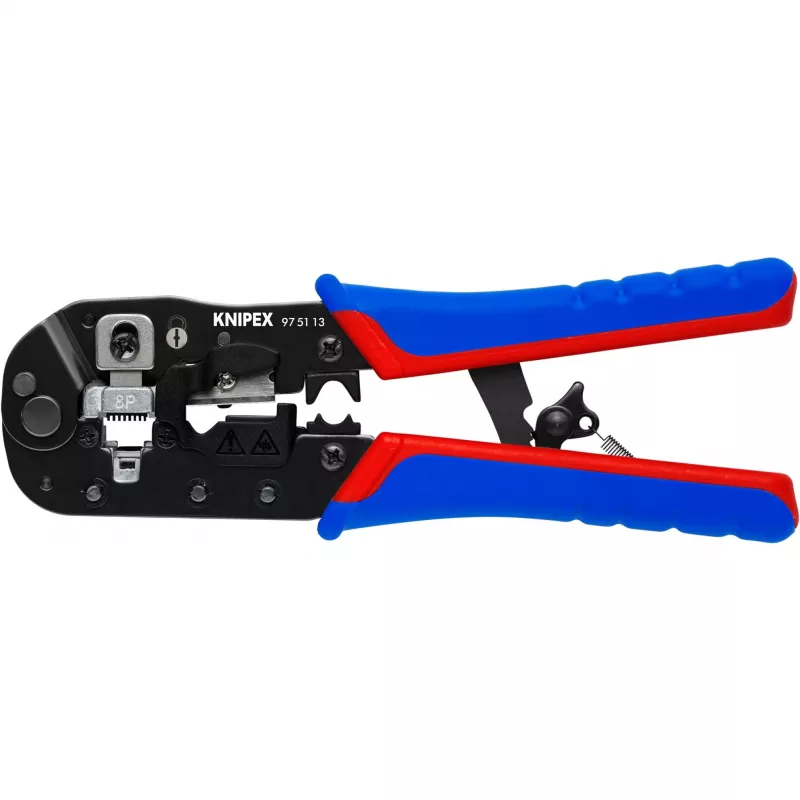 Knipex 97 51 13 kabelių užspaudiklis Užspaudimo įrankis Juoda, Mėlyna, Raudona