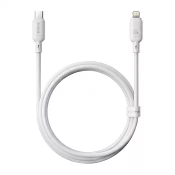 USB Type-C į Lightning įkrovimo laidas Baseus Silky Series 20W 2m Mėnulio Baltas