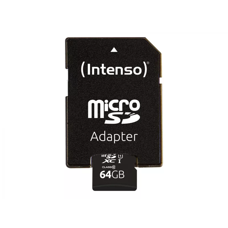 Intenso Performance - „Flash“ atminties kortelė (su microSDXC į SD adapteriu) - 64 GB - UHS-I U1 / 10 klasė - microSDXC UHS-I (3424490)