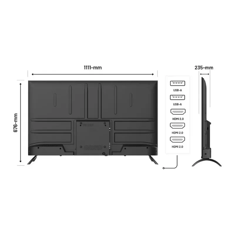 Monitor JAPANNEXT JN-IPS500UHD60F 127 cm (50 col.) 16:9 IPS UHD, energijos klasė E