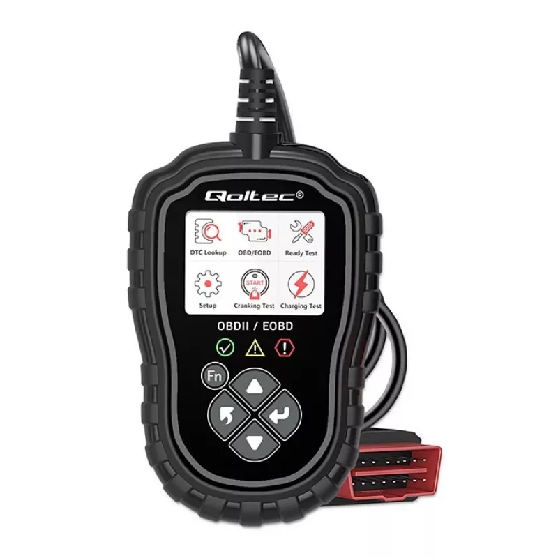 OBDII diagnostinis testeris QOLTEC ProLine 50685 — transporto priemonių OBD-II skaitytuvas 8V/25V sistemoms