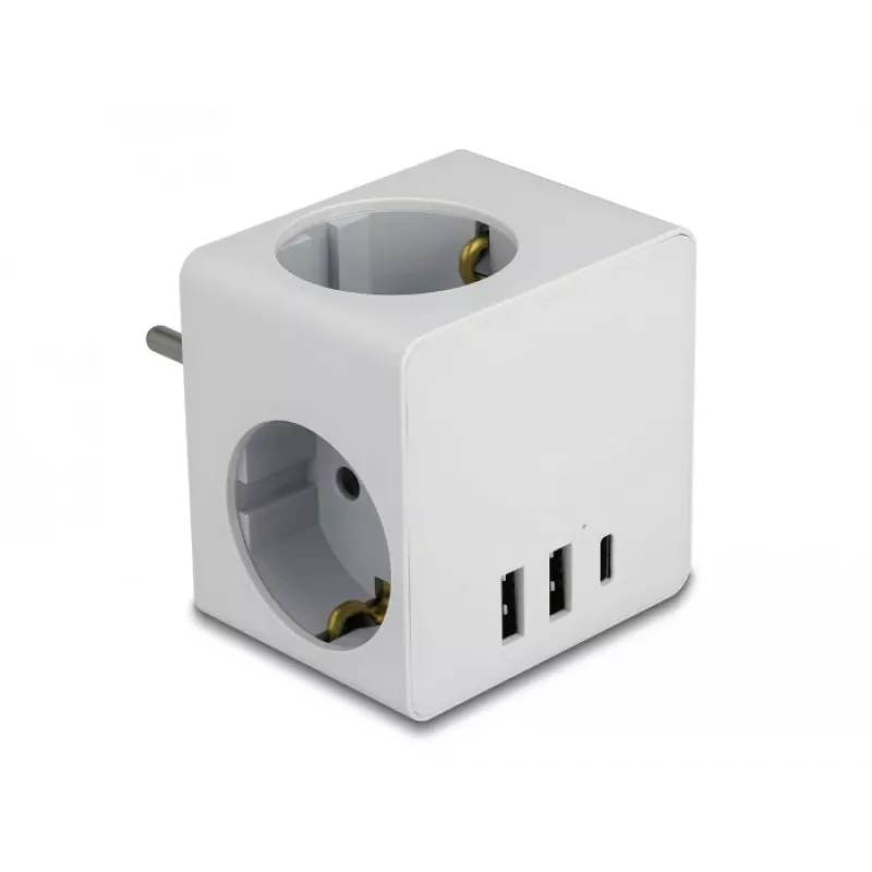Maitinimo kištuko adapteris Type F DeLOCK 11496 2 USB prievadai 5V 2.4A 3A