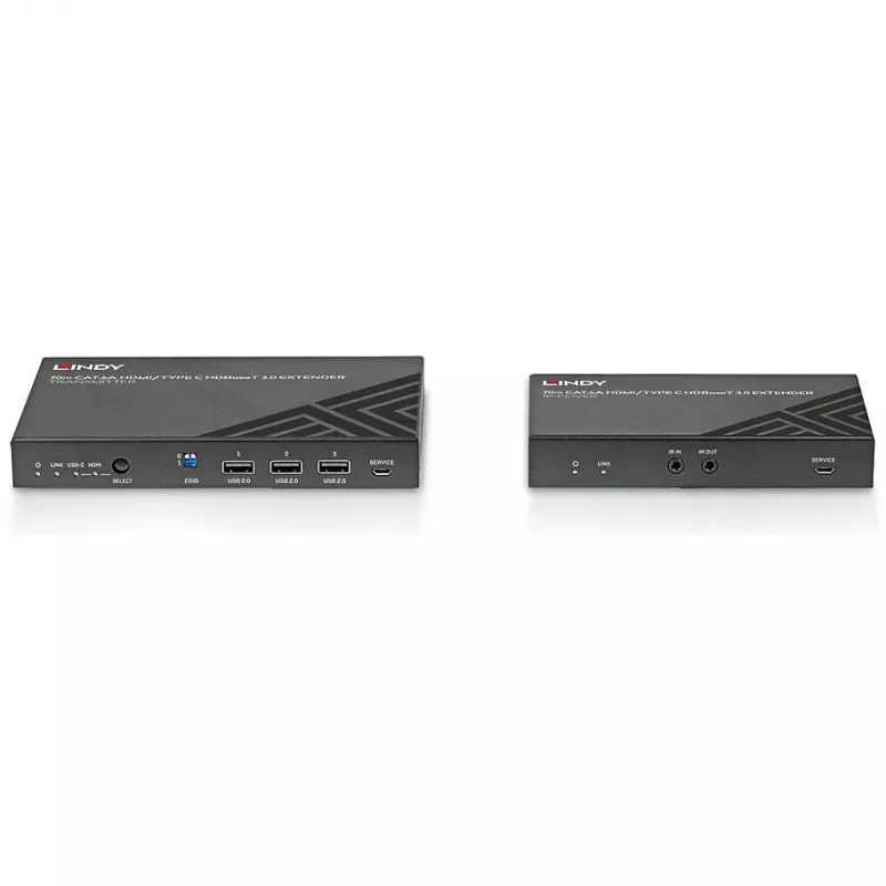 Lindy 70m Cat.6A HDMI 4K60 ir Type C HDBaseT 3.0 KVM ilgintuvas