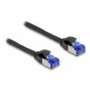 Tinklo kabelis DeLOCK RJ45 Cat.6A S/FTP plonas 0,25 m juodas