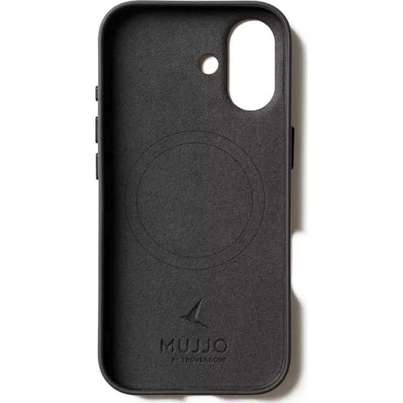Mujjo Full Leather Case MagSafe dėklas, skirtas iPhone 17, juodas