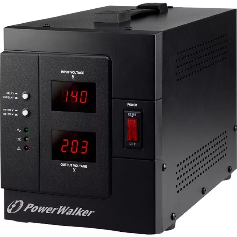 Bluewalker PowerWalker AVR 3000/SIV - automatinis įtampos reguliavimas - AC 230 V - 2400 W - 3000 VA - 2 išėjimo lizdai (10120307)
