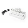 Maitinimo šakotuvas DIGITUS 3 lizdų su 2×USB-A ir 1×USB-C, 3 kintamosios srovės lizdai E/F tipo, 1,5 m laidas, baltas