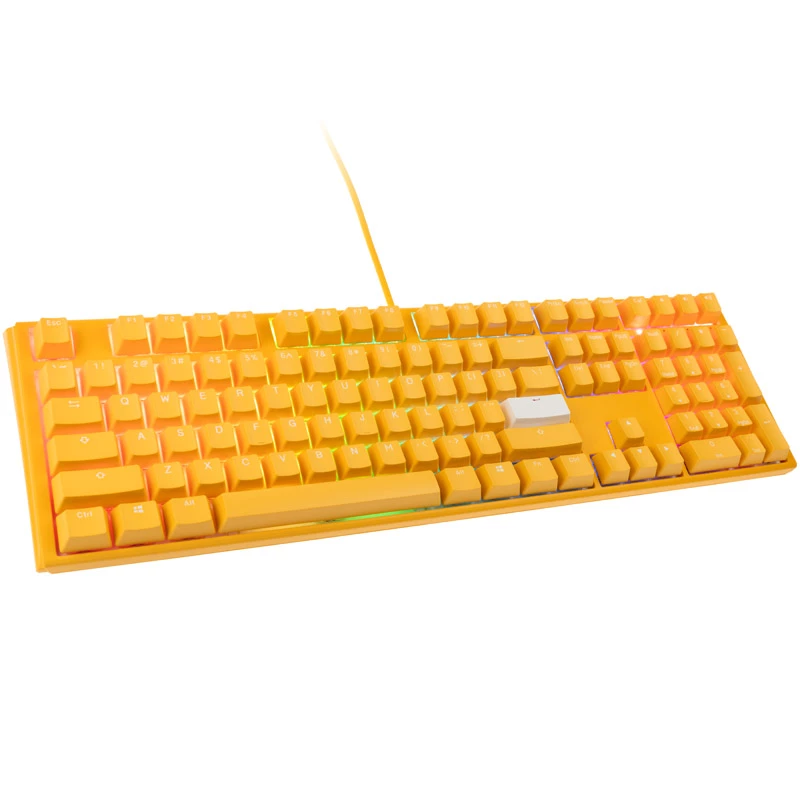 Ducky One 3 geltona žaidimų klaviatūra, RGB LED - MX-Mėlyna (US)