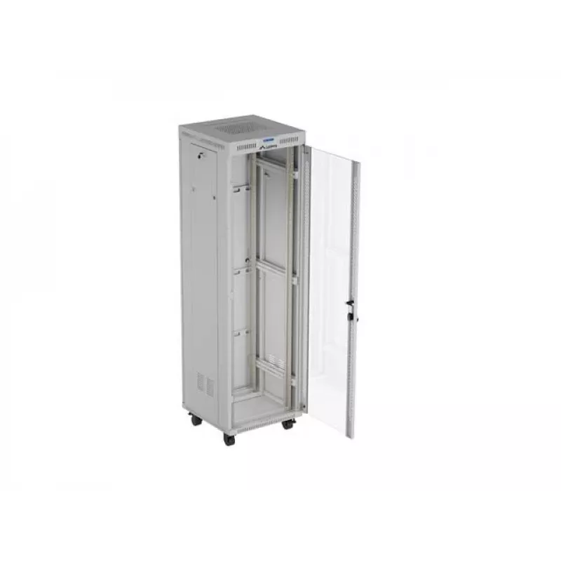 19 colių 42U LANBERG stovimas stovo korpusas 600×600 mm pilkas su stiklinėmis durimis ir LCD (plokščia pakuotė)