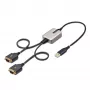 StarTech.com 2 pėdų (60 cm) 2 prievadų USB prie nuosekliojo prievado adapterio laidas, keičiami DB9 varžtai / veržlės, COM išsaugojimas, USB-A į DB9 RS232, FTDI, 4 lygio ESD apsauga, Windows / macOS / ChromeOS / Linux – patikima TPE konstrukcija