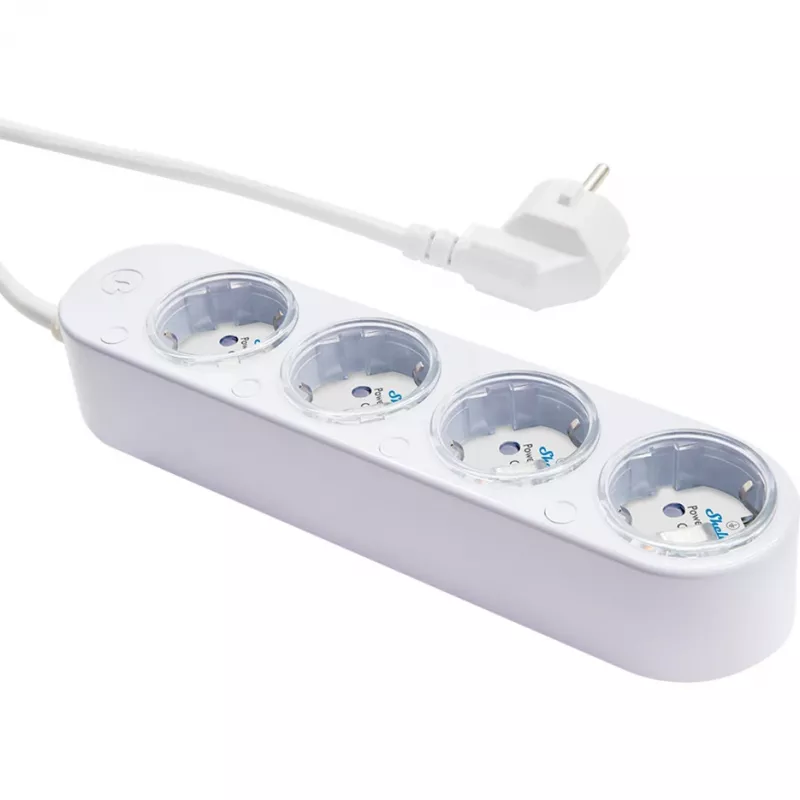 Išmanusis 12A „Shelly Power Strip 4 Gen4 Zigbee/Matter“ maitinimo lizdas