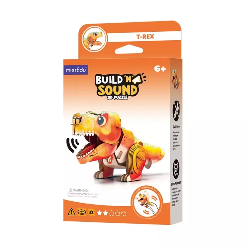 3D dėlionė MierEdu Build and Listen - Tyranozaur Rex