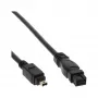 FireWire 400 į 800 laidas InLine 34901 1m kištukas/kištukas juodas