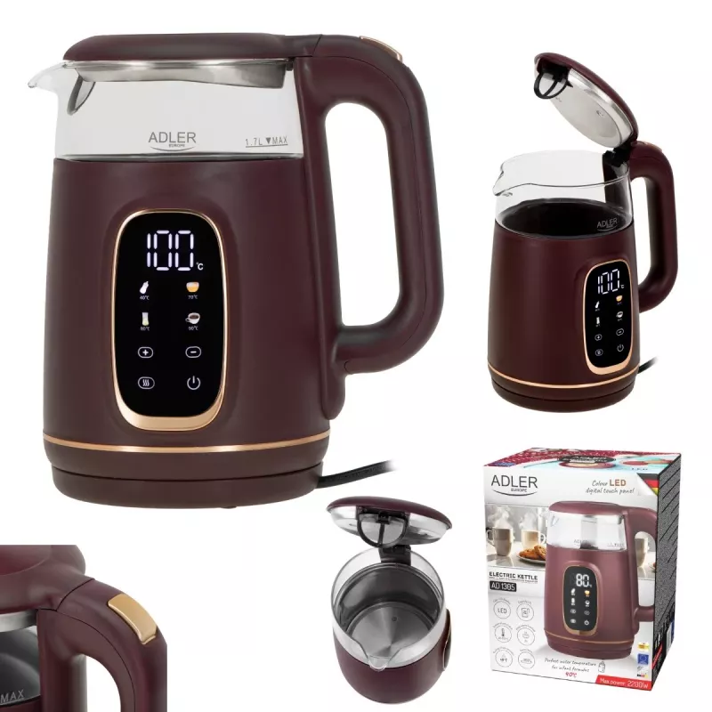 ADLER AD 1305 bordo spalvos elektrinis virdulys